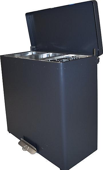 Immagine prodotto ReinigungsBerater Sistema di separazione dei rifiuti RecycloKick 3 Separatore di rifiuti 3 x 34 L in grafite con tre (102 l)