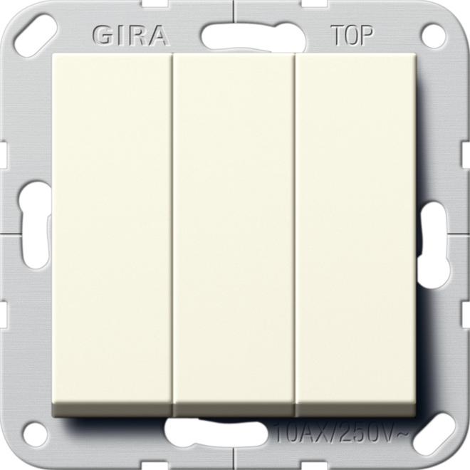 Gira Wipptaster BS 3f Schliesser System 55 284401, Taster + Schalter, Weiss