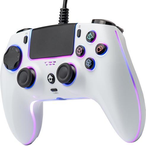 GED Controller Wired Neon White Qubick (PS5), Controller gaming, Bianco