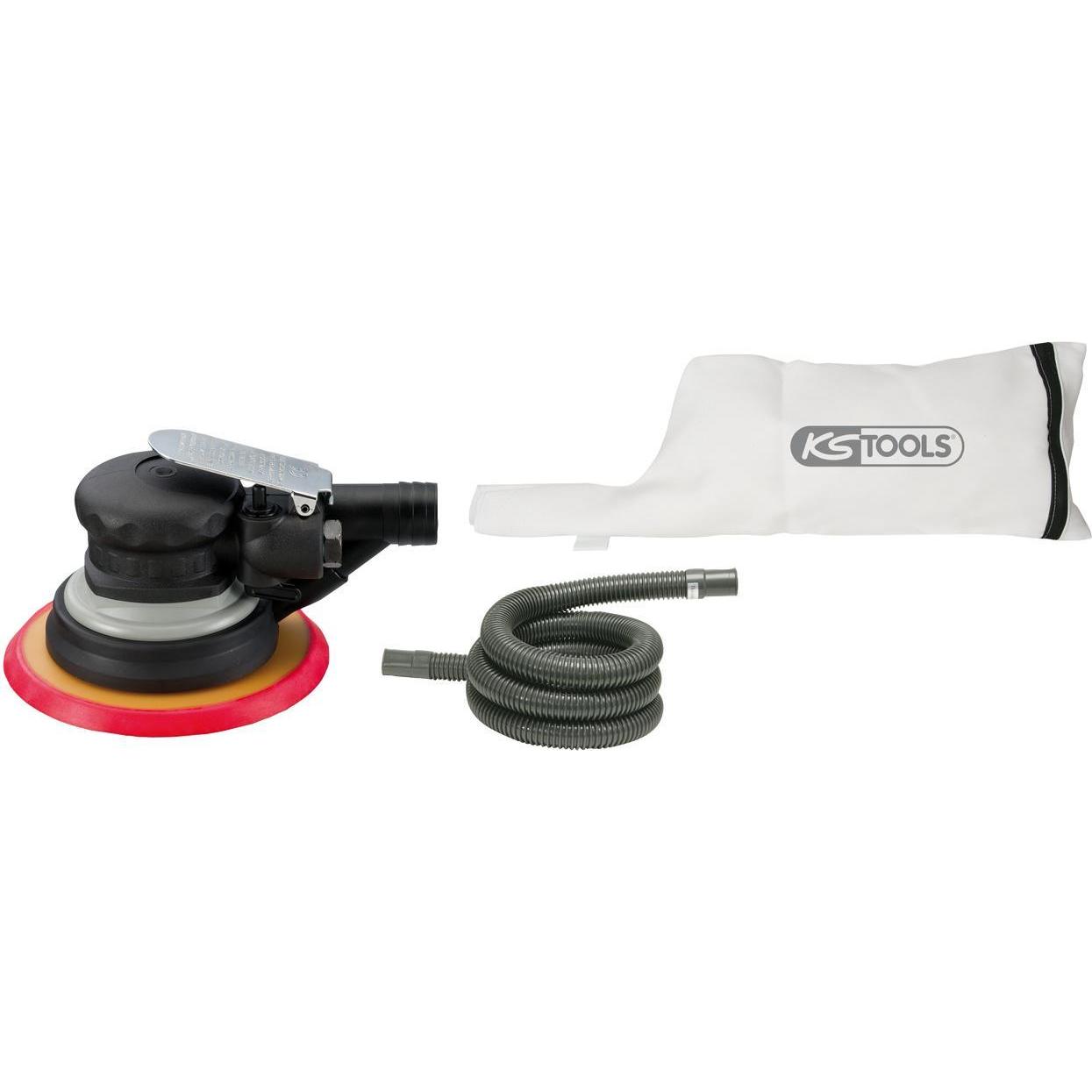 KS Tools, Zubehör Druckluftwerkzeug, Druckluft-Excenterschleifer mit Staubabsaugung, 240 W, Luftverbrauch 225 l/min
