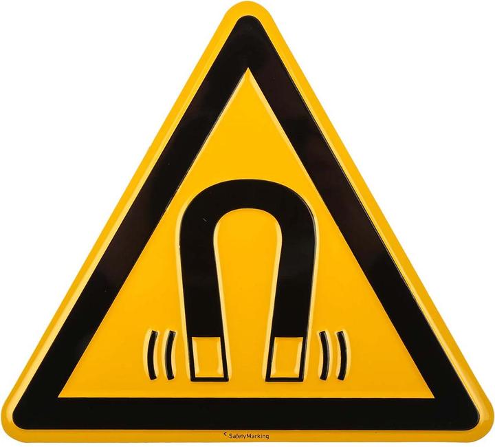 Actual product image Wolk Danger warning sign aluminium, magnetic field, 200 mm x 200mm