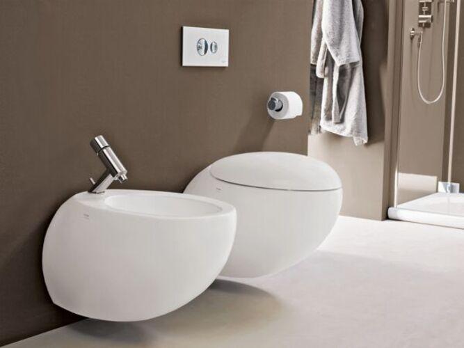 Actual product image Laufen Alessi one wall-mounted toilet, low flush, rimless, 585x390, incl. mounting kit, H820971