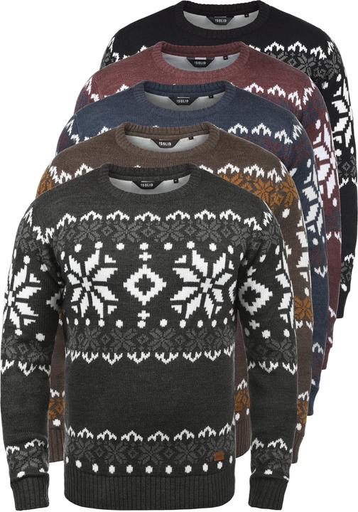 Image du produit Solid Norwig Pull En Grosse Maille Pull-Over Tricot Pour Homme Avec Encolure Rond (M)