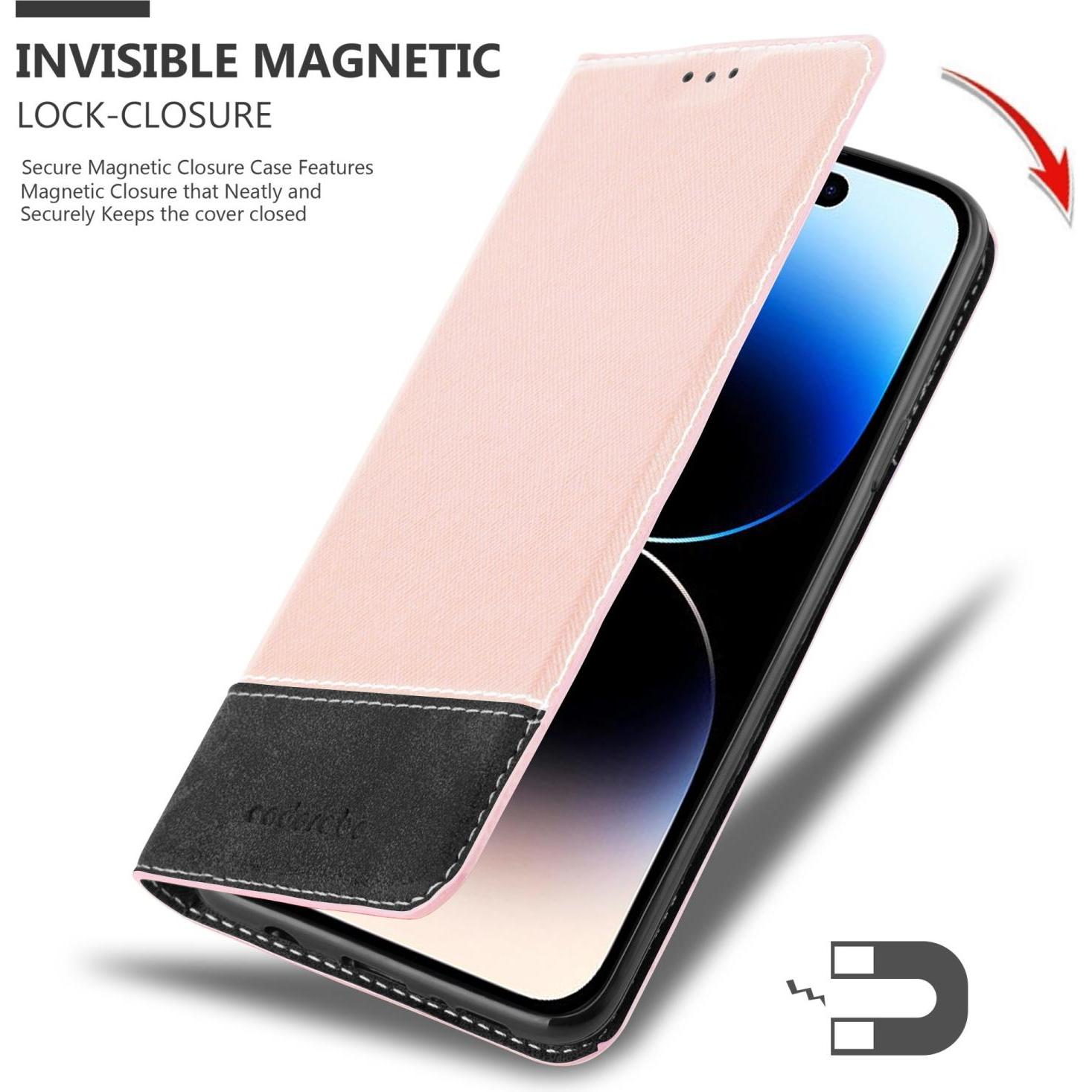 Thumbnail - Cadorabo Hülle für Apple iPhone 14 PRO im X-Wallet Kunstlederkombi Style (Apple iPhone 14 Pro), Smartphone Hülle, Rosa