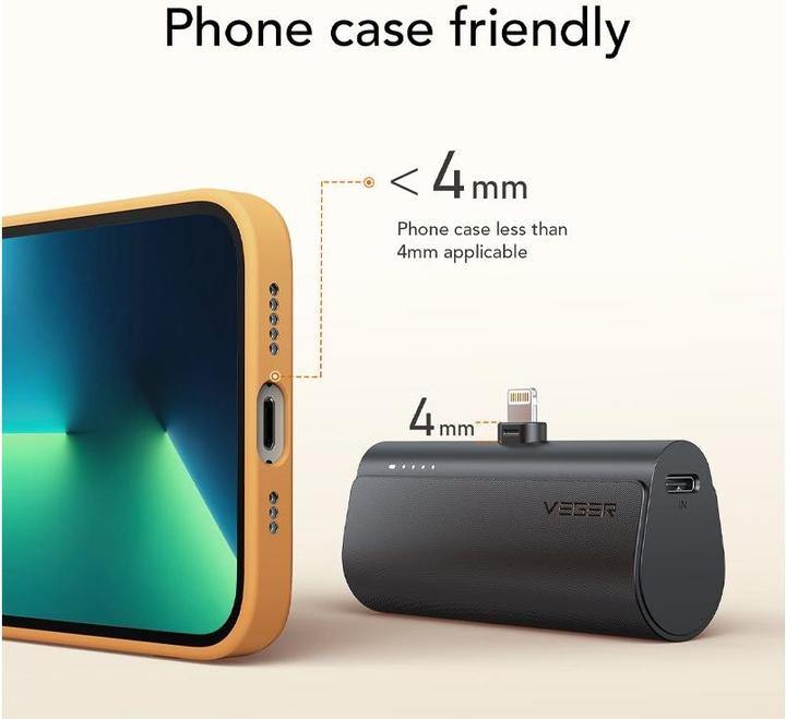 Actual product image Veger Plugon Powerbank Lightning - 5'000mAh (5000 mAh, 20 W, 18.50 Wh)