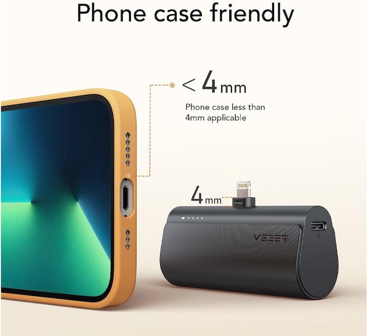 Productafbeelding Veger Plugon Powerbank Lightning - 5'000mAh (5000 mAh, 20 W, 18.50 Wh)