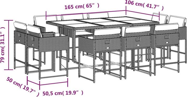 Actual product image vidaXL Garten Essgruppe (106 cm)