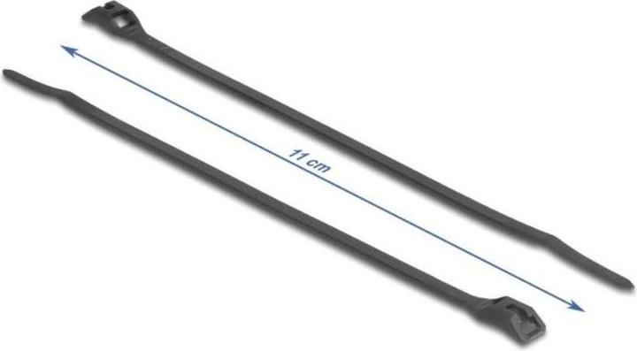 Immagine prodotto Delock Fascette con testa piatta L 110 x L 2,5 mm 100 pezzi nero (110 mm, 100 pz.)