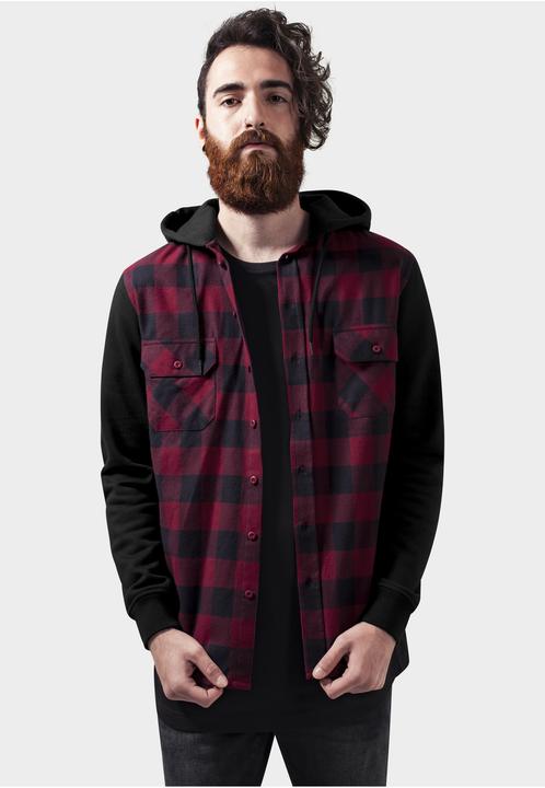 Produktbild Urban Classics Hooded Checked Flanell Sweat Sleeve Shirt (XXL)