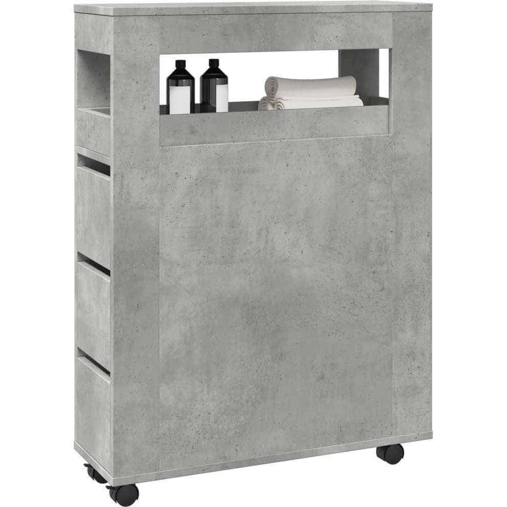 VidaXL, Badezimmerschrank, Badschrank Schmal mit Rollen