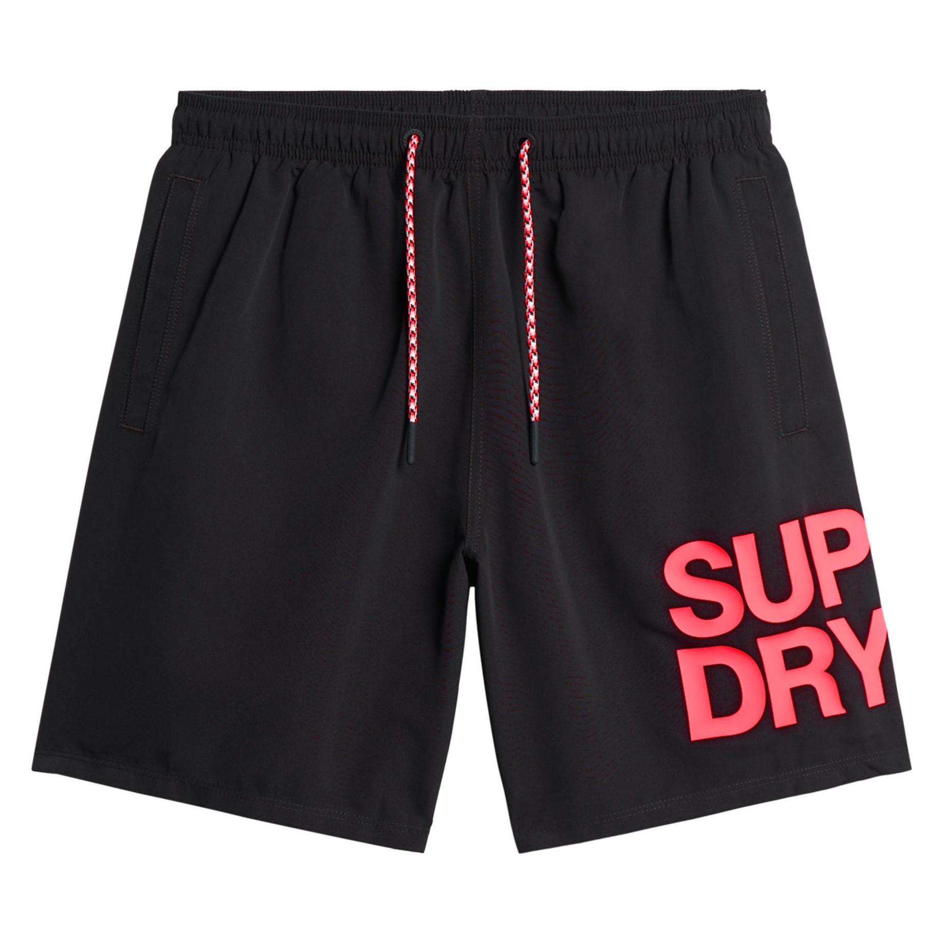 Superdry, Herren, Badehosen, Sportswear, Schwarz, (M)