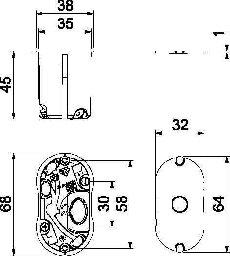 Produktbild OBO Bettermann HW Wandauslassdose, luftdicht HG 45-WAD