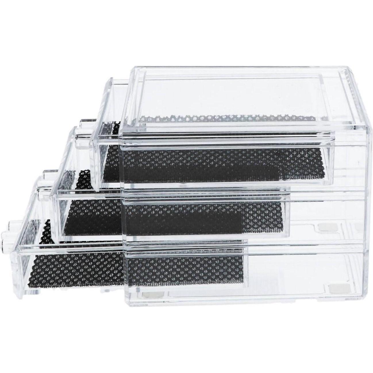 Thumbnail - 5Five, Uhrenbox + Schmuckaufbewahrung, Transparente Schmuckschatulle mit 3 Schubladen, Transparent