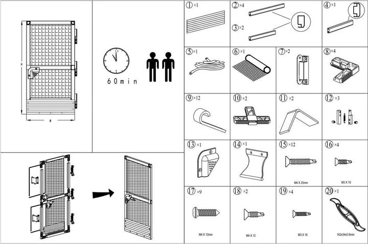 Produktbild Grafner Insektenschutz Fliegengitter 95x210cm Balkontür Terassentür anthrazit IS11082 (210 x 95 cm)