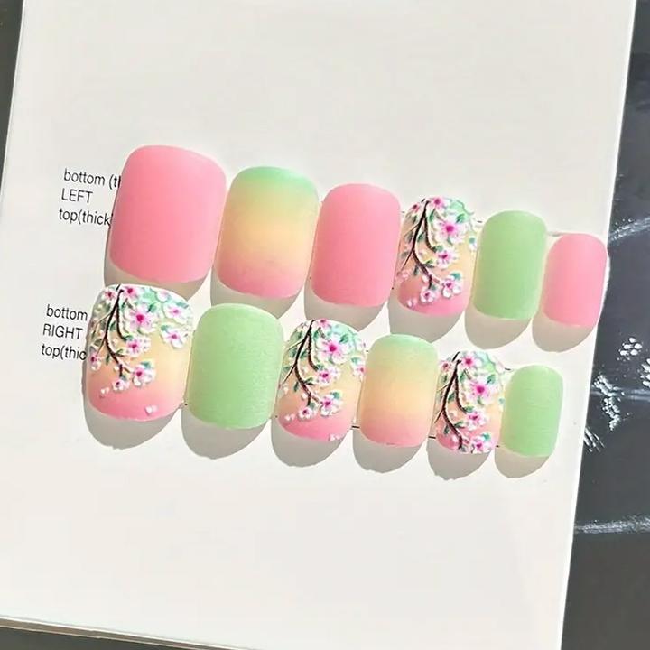 Actual product image Cbx Artificial nails 96 pieces with 3D embossing (Artificial nails)