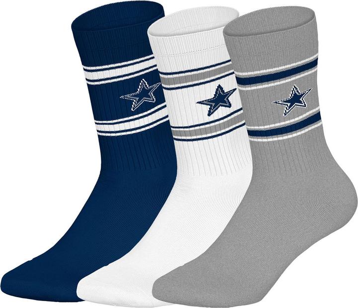 Actual product image Barefoot Dallas Cowboys 3pk Crew Socks 43-46 (pack of 3, 43 - 46)