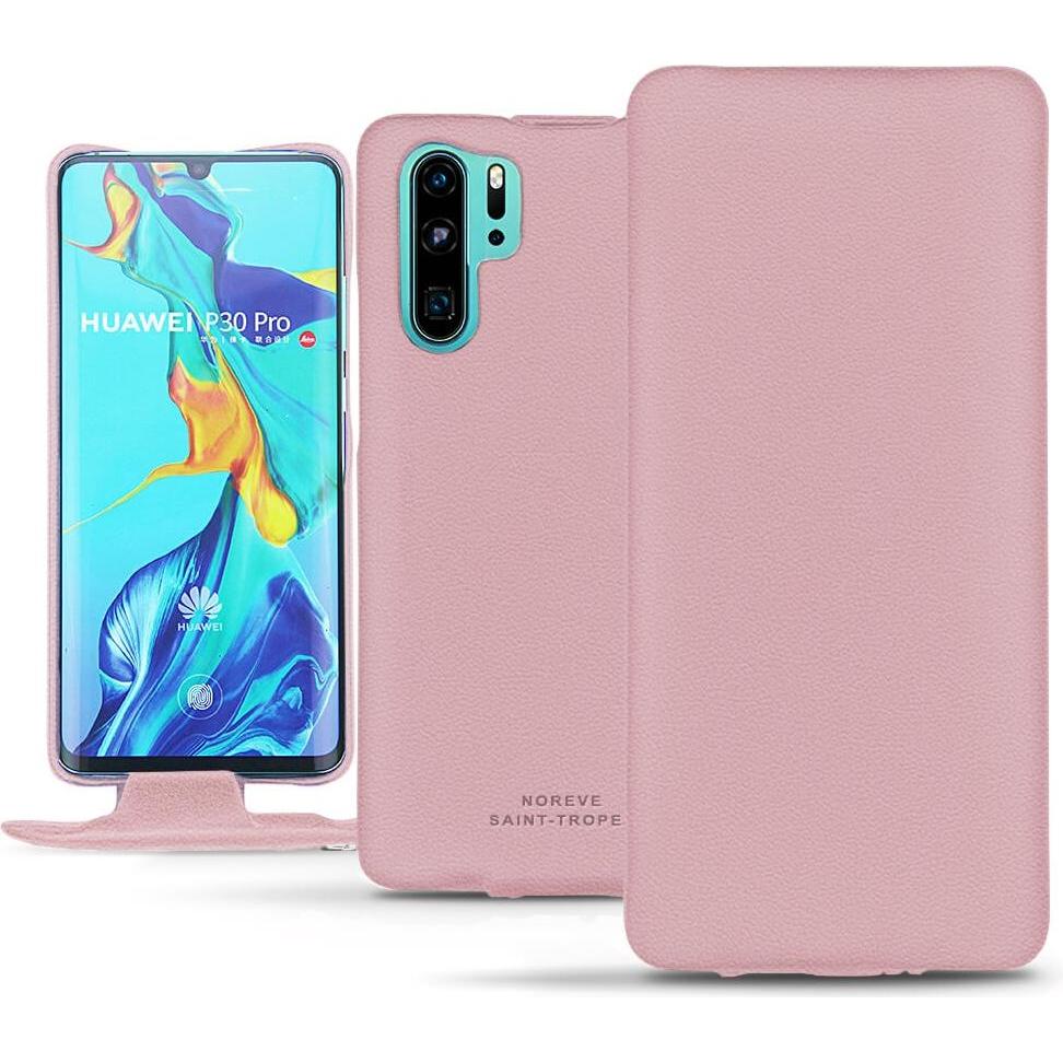 Noreve Lederschutzhülle vertikal (Huawei P30 Pro), Smartphone Hülle, Rosa