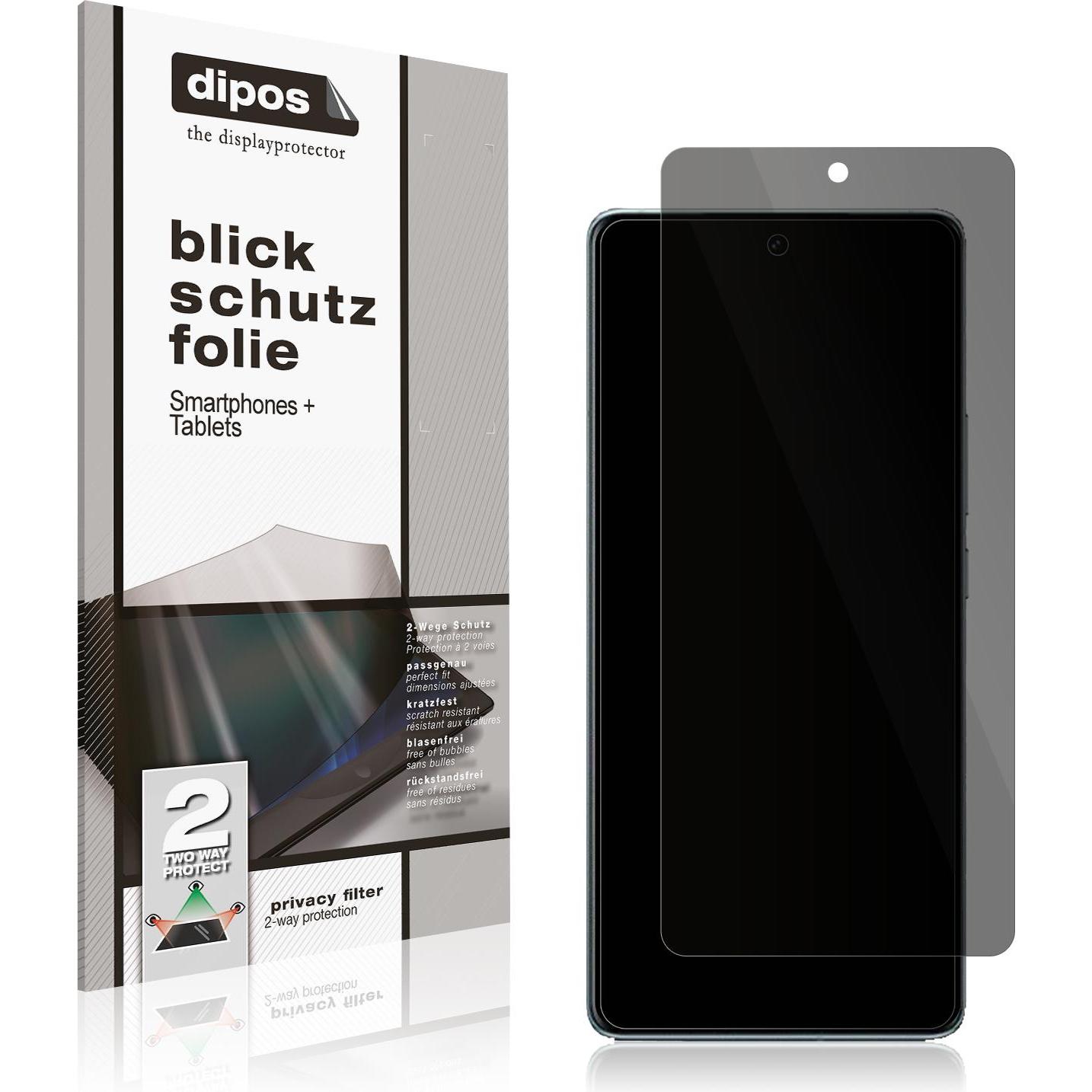 Dipos Blickschutzfolie 2-Way Anti-Shock (1 Stück, Vivo X100 Pro), Smartphone Schutzfolie, Transparent