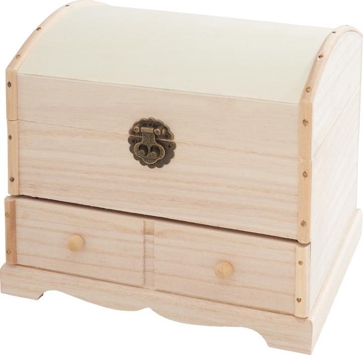 Image du produit VBS Coffre à couvercle rond, bois brut, environ 20x17x17cm (20 cm, 2x)