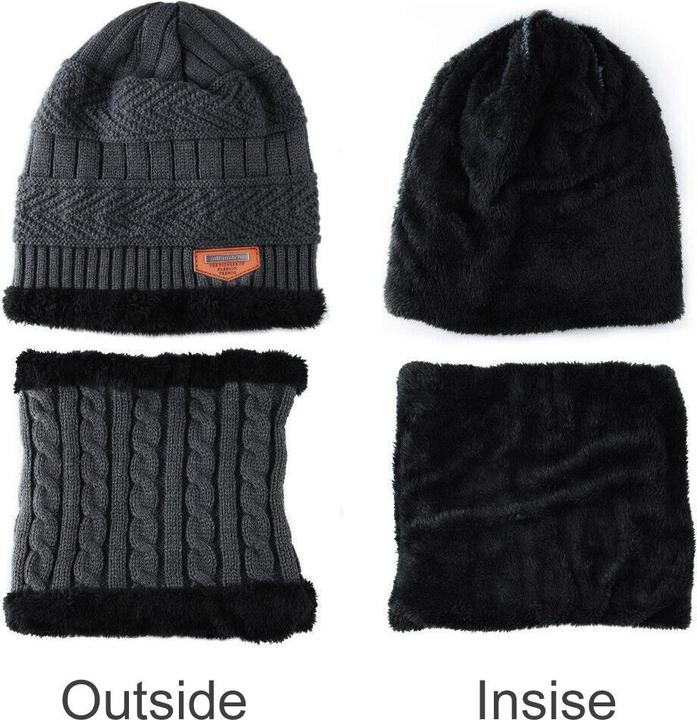 Actual product image Out of the blue Warm children's beanie hat with scarf