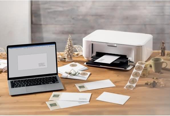 Actual product image Sigel DU256 Christmas envelopes, gummed, DIN long, 50 pieces (220 x 110 mm, 50 x)