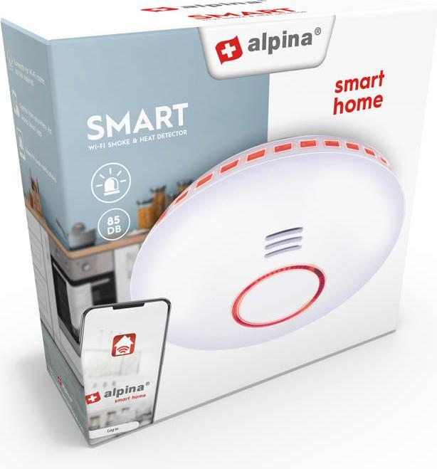 Produktbild Alpina Garden SMART WAERME- u. RAUCHMELDER 871125226512 2x1,5Volt Batterien WiFi