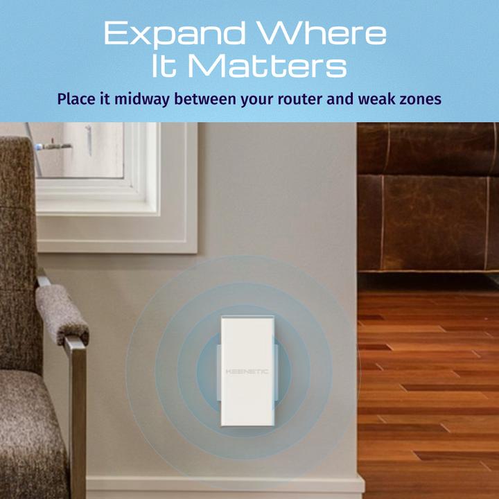 Produktbild Keenetic AX3000 Wi-Fi 6 Mesh Extender (2402 Mbit/s, 574 Mbit/s)