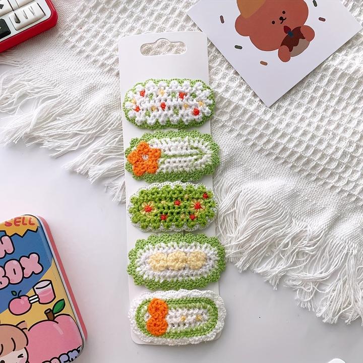 Activity Board 5pcs Vielseitig gestrickte süsse Blume Haarspangen, niedliche Kopfbedeckung