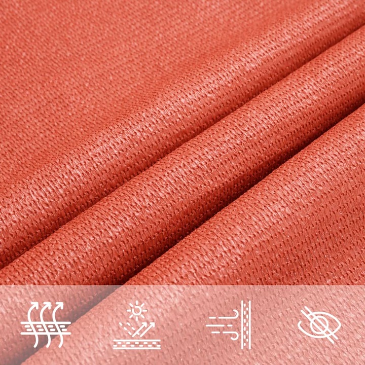 Actual product image VidaXL Sonnensegel 160 g/m² Rechteckig rot HDPE (3.5 x 4.5 m)