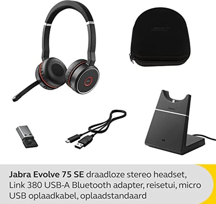 Image du produit Jabra Evolve 75 UC Duo + station de charge (Sans fil, USB-A)