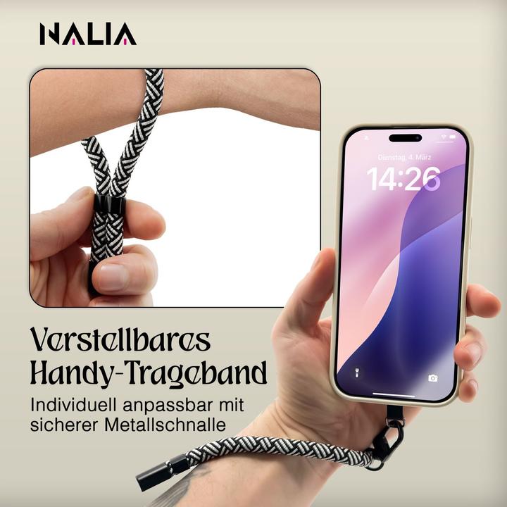 Actual product image Nalia Wristy Lanyard Handykette – Universal Trageband für Smartphones – Verstellbar, Soft & Elastisch