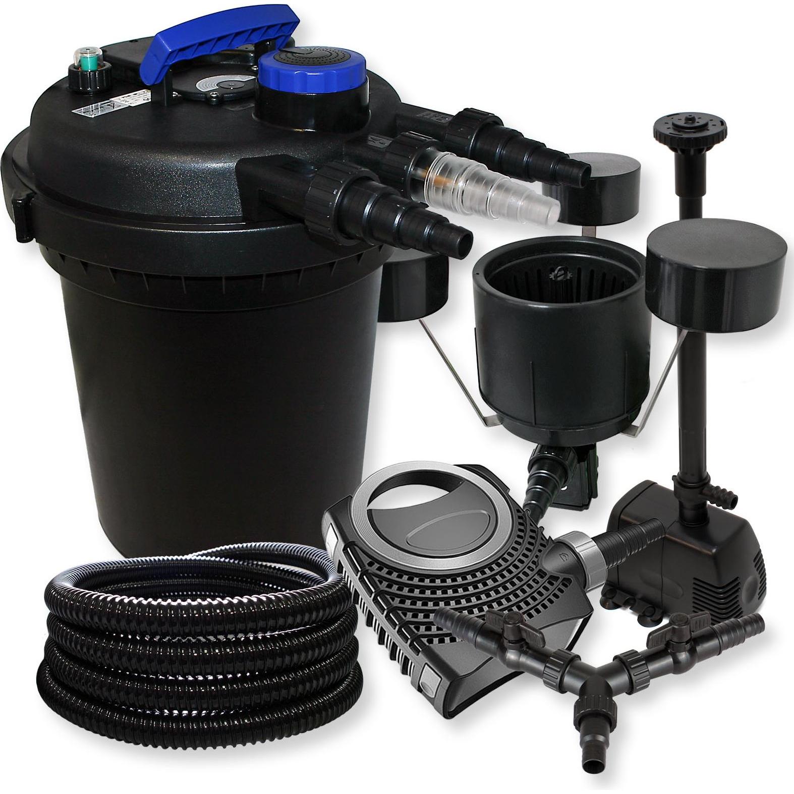 SunSun, Brunnen + Gartenteich, DruckTeichfilter 10000l 11W UVC NEO8000 70W Schlauch Skimmer Springbrunne