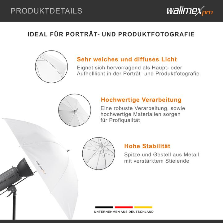 Image du produit Walimex Écran de lumière transmise 140cm (Parapluie, 140 cm)