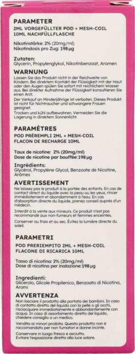 Valeurs nutritives et ingrédients SKE Crystal CL 6000 Refill Kit - Blueberry Raspberries (Framboise, Myrtille)