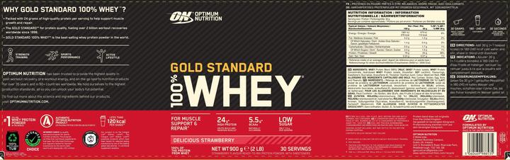 Nährwerte und Zutaten Optimum Nutrition Gold Standard (Erdbeere, 1 Stk., 900 g)
