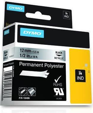 Produktbild Dymo Rhino Band IND 12mm me/sz (1.20 cm, Silber)