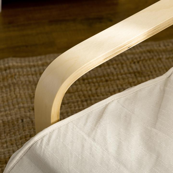 Produktbild Homcom Relaxsessel Polyester, Birkenholz Cremeweiss