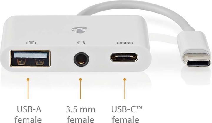 Produktbild Nedis USB Multi-Port-Adapter | USB 2.0 | USB-C™ Buchse | USB-A Buchse / USB-C™ Buchse / 3.5 mm Buchs (USB 2.0, USB Typ-C)