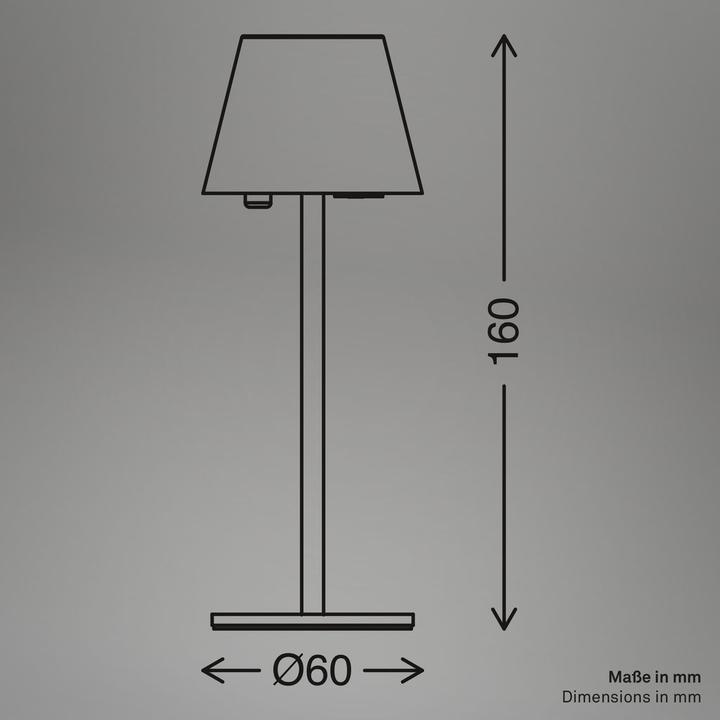 Produktbild Briloner Brilo unplugged KIKI NANO Akku Tischleuchte - Schwarz (130 lm)