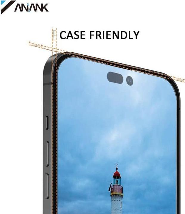 Actual product image Anank - 2.5D 5X Reinforced Full Glass Screen Protector - iPhone 17 Pro Max - Black (1 Piece, Apple iPhone 17 Pro Max)