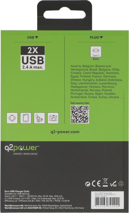 Actual product image Q2 Power Q2Power travel adapter