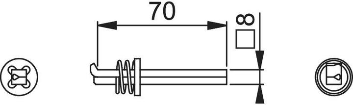 Actual product image Hoppe Square spindle Profile spindle FEI spindle square 8 x 70 mm iron galvanised divided