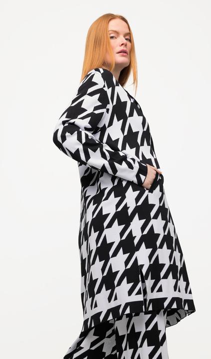 Produktbild Ulla Popken Strickjacke, Hahnentrittmuster, Reverskragen (54)
