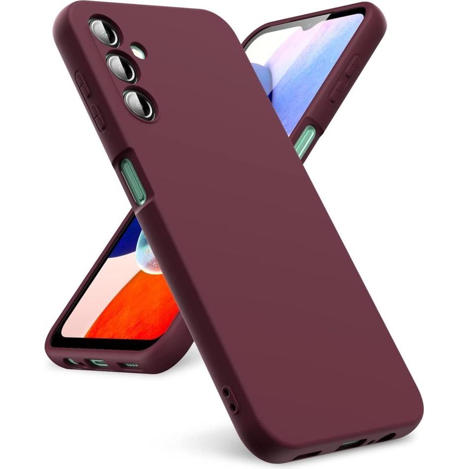 Screenguard Samsung Galaxy A14 5G Liquid Silicone Case Hülle (Samsung Galaxy A14 5G), Smartphone Hülle, Rot