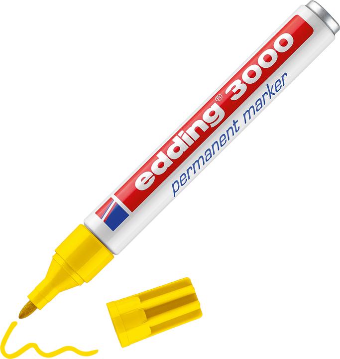 Actual product image Edding Permanent Marker 3000 (Yellow, 3 mm, 1 x)