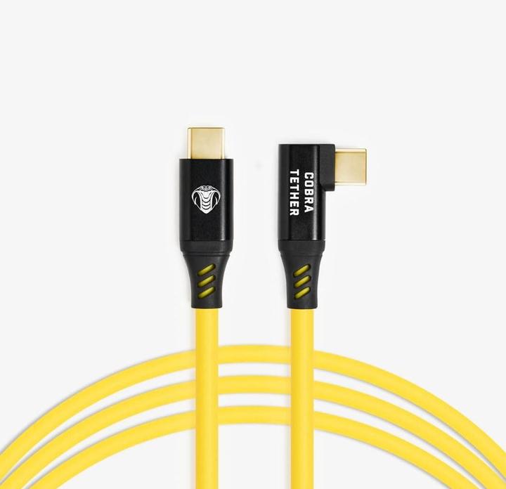 Cobra CobraTether USB-C Cable 10m Srtaight to 90 Ÿellow (10 m, USB 2.0)