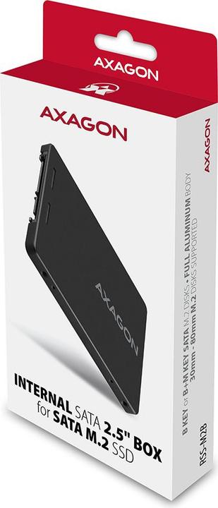Produktbild Axagon RSS-M2SD Gehäuse für M.2-SATA-SSDs bis 2280 - Aluminium (2.5")