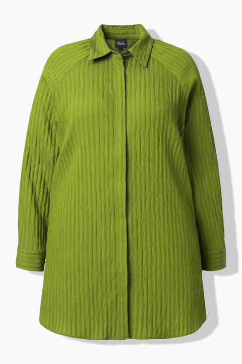 Immagine prodotto Ulla Popken Blusa con righe, taglio svasato, collo da camicia e maniche lunghe (54, 56)
