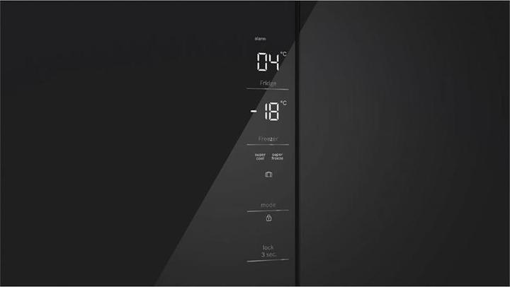 Actual product image Bosch Hausgeräte Series 4, multi-door fridge-freezer, glass front, 189.5 x 85.5 cm, black, KMC85LBEA (547 l)