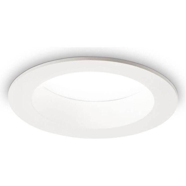 Ideal lux, Wandleuchte + Deckenleuchte, BASIC LED Einbauleuchte 10W ⌀103mm Weiss warmweiss 193519 (1150 lm)